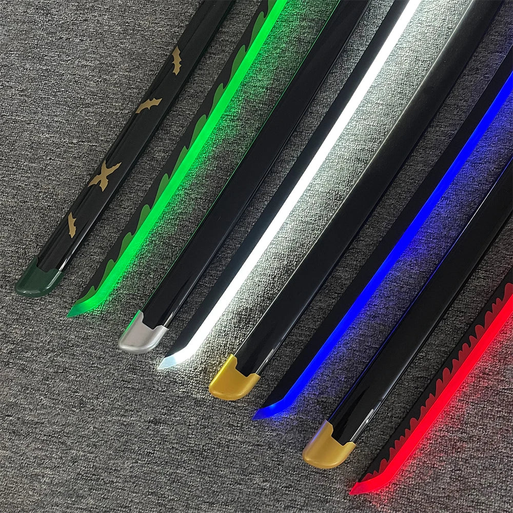 31/40Inch Demon Slayer Katana Luminous Sword LED Light Kyoujurou Anime Cosplay Prop Real Japanese Katana Samurai Lightsabre Toy