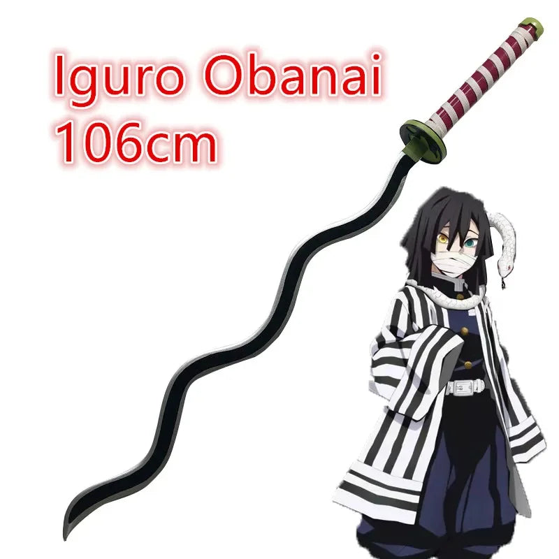 80Cm Demon Slayer Sword Weapon Hashibira Inosuke Cosplay Sword 1:1 Anime Ninja Knife Wood Toy