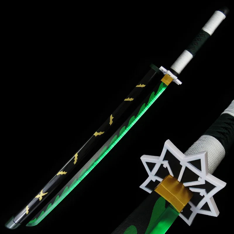 Bright Demon Slayer Katana LED Light up Sword Anime Kimetsu No Yaiba Cosplay Prop Giyuu Real Size Japanese Katana Samurai Sabre