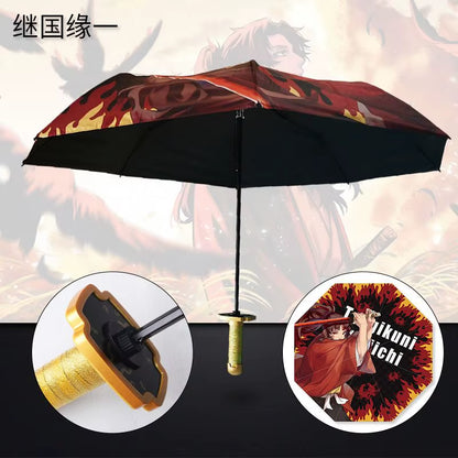 Demon Slayer: Blade Anime Peripheral Umbrella Tannoro Tomooka Yoshioka My Wife Isao Butterfly Ninjae Hsuki Rain Folding Umbrella