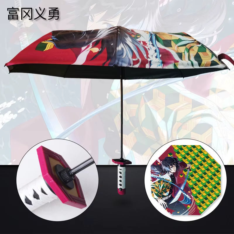 Demon Slayer: Blade Anime Peripheral Umbrella Tannoro Tomooka Yoshioka My Wife Isao Butterfly Ninjae Hsuki Rain Folding Umbrella