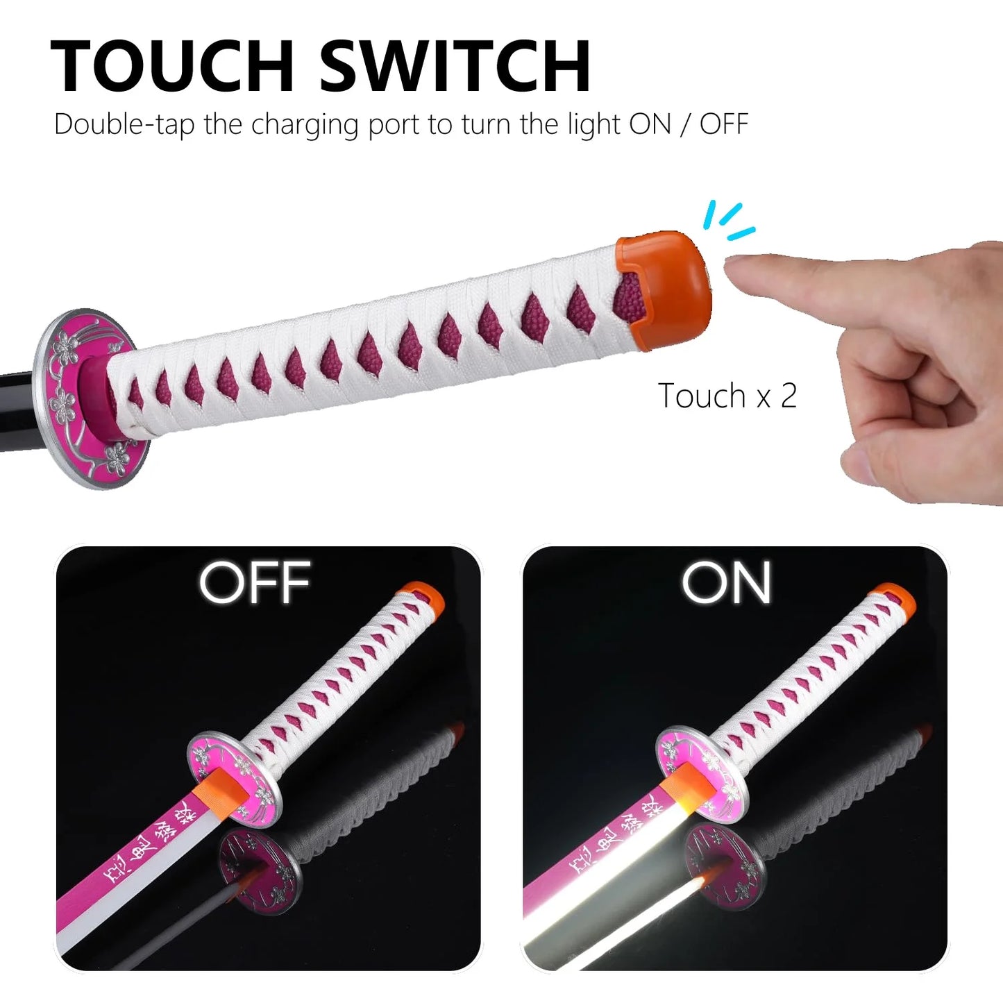 41 Inches Plastic Sword Kanao Kanawo with Belt and Holder Stand
