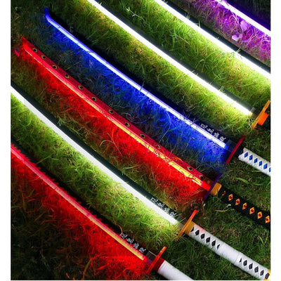 41 Inches Anime LED Demon Slayer Sword Rengoku Kyoujurou with White Belt and Holder Stand