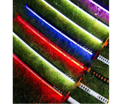 41 Inches Anime LED Demon Slayer Sword Kanroji Mitsuri with White Belt and Holder Stand