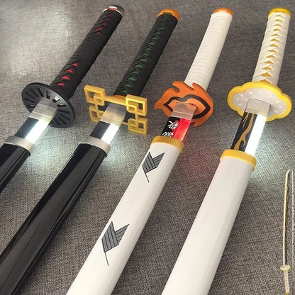 Bright Demon Slayer Katana LED Light up Sword Anime Kimetsu No Yaiba Cosplay Prop Giyuu Real Size Japanese Katana Samurai Sabre