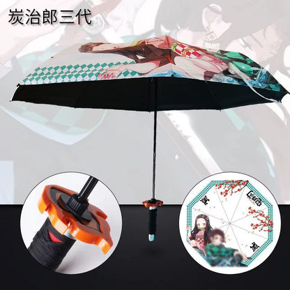 Demon Slayer: Blade Anime Peripheral Umbrella Tannoro Tomooka Yoshioka My Wife Isao Butterfly Ninjae Hsuki Rain Folding Umbrella