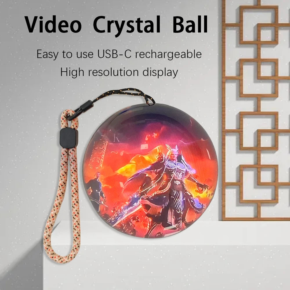 3D Crystal Ballvideo Player Displaying Customizable Video Glass Ball Electronic Screen Gift Perfect for Couples Petsand Memorie