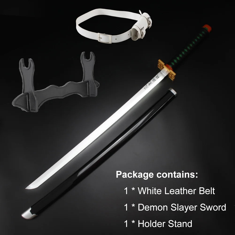 41 Inches Anime LED Demon Slayer Sword Tokitou Muichirou with White Belt and Holder Stand