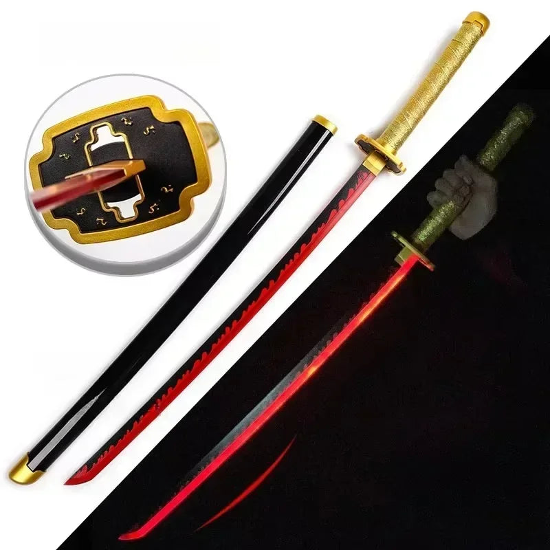 31/40Inch Demon Slayer Katana Luminous Sword LED Light Kyoujurou Anime Cosplay Prop Real Japanese Katana Samurai Lightsabre Toy