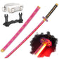 41 Inches Anime LED Demon Slayer Sword Kokushibou with White Belt and Holder Stand