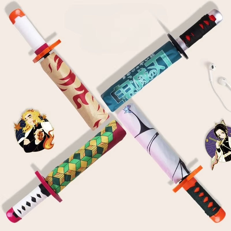Demon Slayer: Blade Anime Peripheral Umbrella Tannoro Tomooka Yoshioka My Wife Isao Butterfly Ninjae Hsuki Rain Folding Umbrella