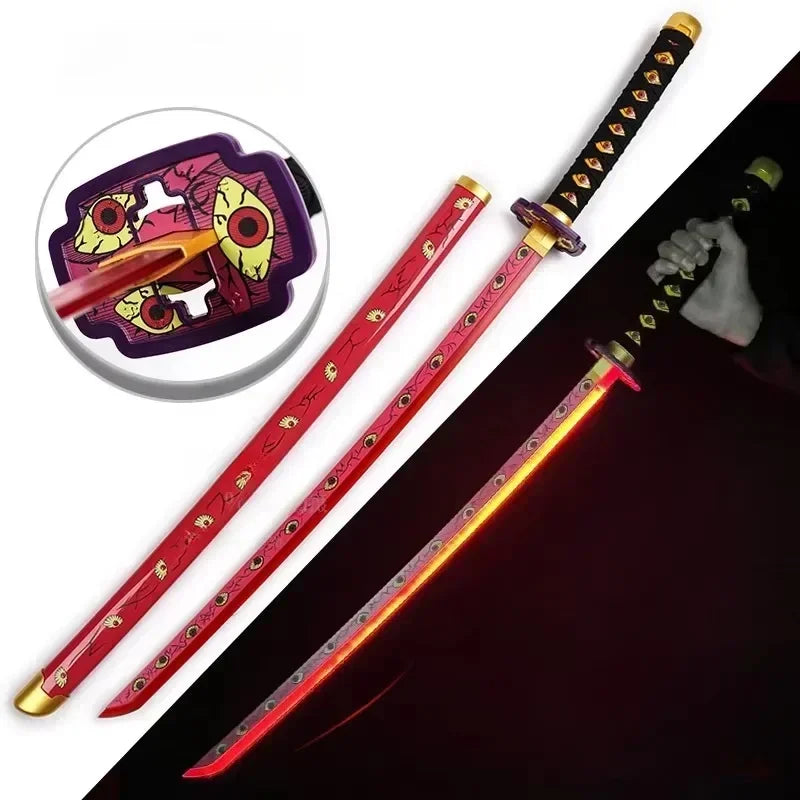 Bright Demon Slayer Katana LED Light up Sword Anime Kimetsu No Yaiba Cosplay Prop Giyuu Real Size Japanese Katana Samurai Sabre