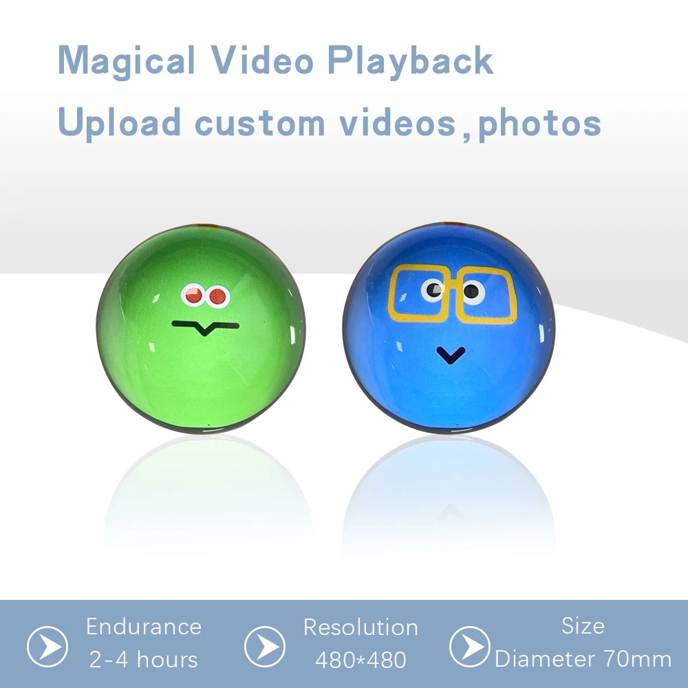 3D Crystal Ballvideo Player Displaying Customizable Video Glass Ball Electronic Screen Gift Perfect for Couples Petsand Memorie