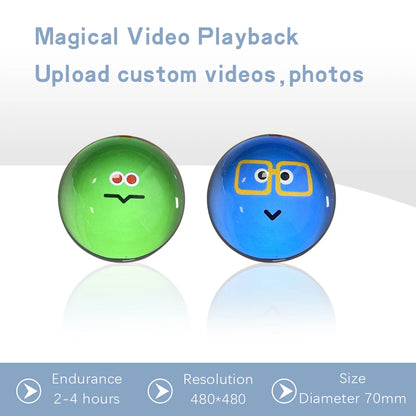 3D Crystal Ballvideo Player Displaying Customizable Video Glass Ball Electronic Screen Gift Perfect for Couples Petsand Memorie