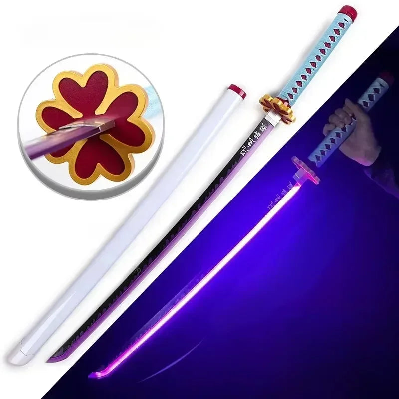 31/40Inch Demon Slayer Katana Luminous Sword LED Light Kyoujurou Anime Cosplay Prop Real Japanese Katana Samurai Lightsabre Toy