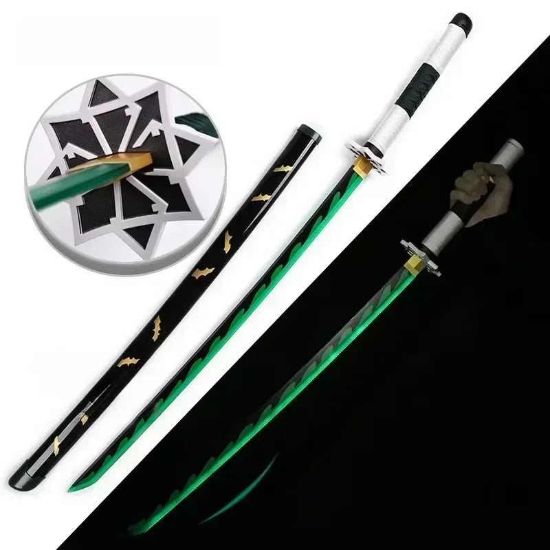 31/40Inch Demon Slayer Katana Luminous Sword LED Light Kyoujurou Anime Cosplay Prop Real Japanese Katana Samurai Lightsabre Toy
