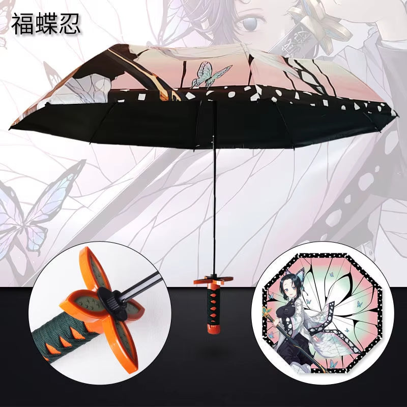 Demon Slayer: Blade Anime Peripheral Umbrella Tannoro Tomooka Yoshioka My Wife Isao Butterfly Ninjae Hsuki Rain Folding Umbrella